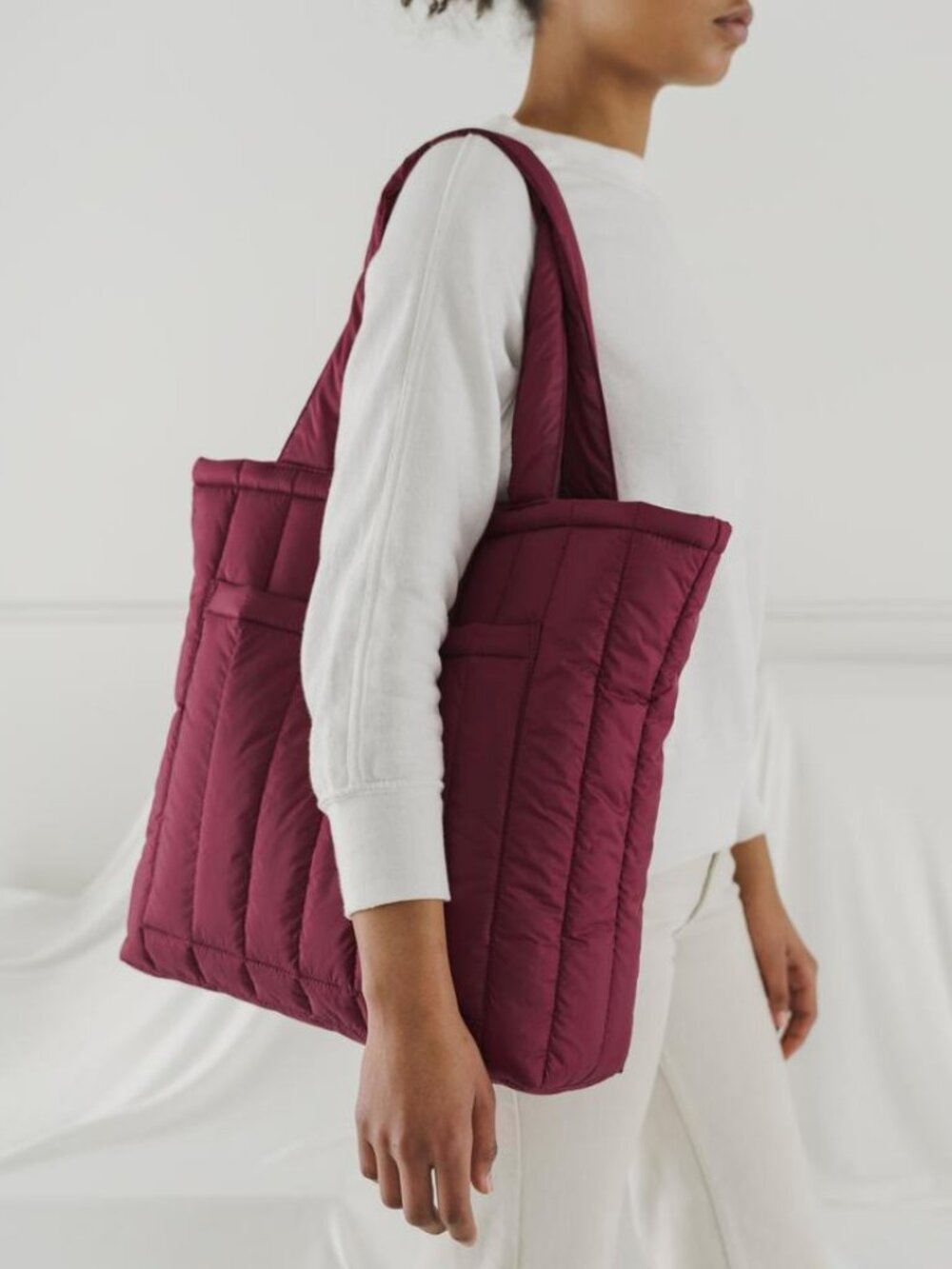 Baggu Puffy Tote, Cranberry